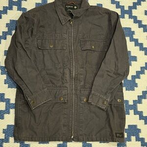 Arbor Collective Canvas Utility Jacket Multi Pocket Gray Mens Size L